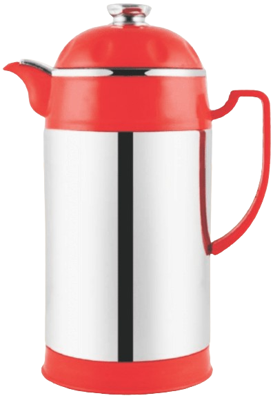 Red & Silver Insulated Thermal Pot